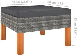 VidaXL 3-cz. zestaw wypoczynkowy do ogrodu, rattan PE i eukaliptus! 315757 - Sofy ogrodowe - miniaturka - grafika 11