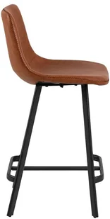 Actona Stołek barowy Oregon PU brandy Low - Taborety i hokery - miniaturka - grafika 2