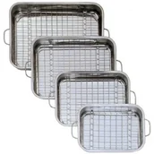 Naczynia żaroodporne - GSW 809405 kwadratowe z wkładem 809252 prostokątnym patelnia ze stali nierdzewnej z zastosowania patelnia 40 cm, stal nierdzewna, srebrny, 42 x 30,4 x 6,4 cm, 2 jednostek 809405 - miniaturka - grafika 1