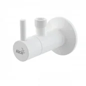 Zawory i kraniki - Alcaplast ZAWÓR KĄTOWY Z FILTREM 1/2" 3/8", OKRĄGŁY BIAŁY POŁYSK AQ/ARV001B - miniaturka - grafika 1