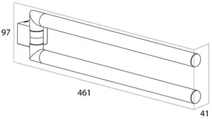 Tiger Nomad Wieszak dwuramienny czarny 2487.3.07.46 - Wieszaki łazienkowe - miniaturka - grafika 3