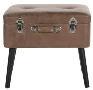 Beliani Stołek ze schowkiem ekoskóra brązowy MALLARD - Pojemniki na zabawki - miniaturka - grafika 5