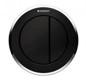 Przyciski spłukujące - Geberit 116.056.KM.1 Przycisk uruchamiający podtynkowy do WC SIGMA 8 cm dwudzielny pneumatyczny ręczny TYP 10 116.056.KM.1 czarny chrom - miniaturka - grafika 1