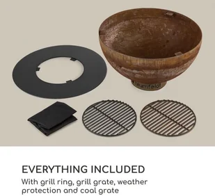 Blumfeldt Blumfeldt Savage, misa paleniskowa z grillem, : 60,5 cm, stal, osłona pogodowa, kolor rdzy GDI11-Savage - Paleniska ogrodowe - miniaturka - grafika 8