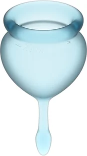 Satisfyer Satisfyer Feel Good Menstrual Cup Set Light Blue - Kubeczki menstruacyjne - Kubeczki menstruacyjne - miniaturka - grafika 3