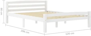 vidaXL Lumarko Rama łóżka, biała, lite drewno sosnowe, 120 x 200 cm! 322070 - Łóżka - miniaturka - grafika 6