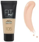 Podkłady do twarzy - Maybelline Fit me podkład 105 Natural Ivory 30ml 43381-uniw - miniaturka - grafika 1