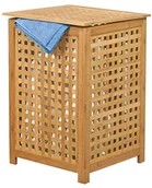 Kosze na bieliznę - MSV pojemnik na brudną bieliznę kosz na pranie z drewna bambusa 40 x 40 x 58 cm jako torba na pranie z pokrywką luftdurchlaessigem i wyjmowane torba na pranie, naturalny 140647 - miniaturka - grafika 1