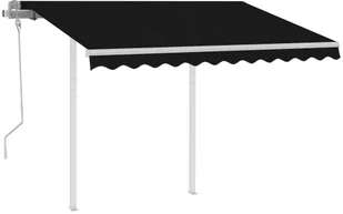 VidaXL Lumarko Ręcznie zwijana markiza ze słupkami, 3,5x2,5m, antracytowa - Markizy - miniaturka - grafika 2