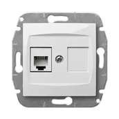 Gniazdka elektryczne - LEDart EPN komputerowe pojedyncze CARLA Biały 1748-10 - miniaturka - grafika 1