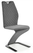 Krzesła - Halmar Krzesło tapicerowane szare velvet K442 na metalowej podstawie - miniaturka - grafika 1