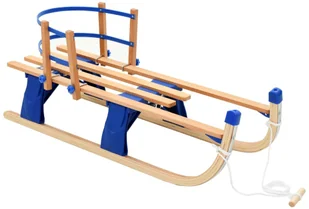 vidaXL Składane sanki z oparciem, drewniane, 110 cm - Sanki i ślizgacze - miniaturka - grafika 3