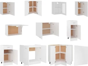 vidaXL vidaXL 11-cz. zestaw szafek kuchennych, biały, płyta wiórowa - Meble kuchenne - miniaturka - grafika 6