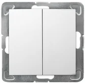 Wyłączniki światła i elektryczne - Ospel Impresja biały łącznik podwójny zwierny ŁP-17Y/m/00 ŁP-17Y/m/00 - miniaturka - grafika 1