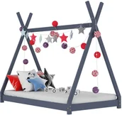 Łóżka dla dzieci i młodzieży - vidaXL Rama łóżka dziecięcego, szara, lite drewno sosnowe, 90 x 200 cm vidaXL - miniaturka - grafika 1