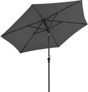 vidaXL Parasol ogrodowy z LED i stalowym słupkiem, 300 cm, antracytowy - Parasole ogrodowe - miniaturka - grafika 5