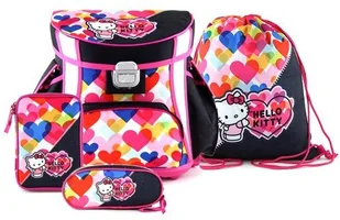 TARGET Square Hello Kitty Hearts zestaw 4 w 1 plecak szkolny, 38 cm, 12 litrów, niebieski (Blu) - Plecaki - miniaturka - grafika 2
