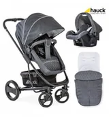 Wózki dziecięce - Hauck Pacific 4 Shop N Drive Set Melange Charcoal 3w1 - miniaturka - grafika 1