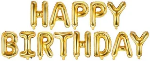 PartyDeco Balon foliowy "Happy Birthday", złoty, zestaw FB6M-019 - Balony i akcesoria - miniaturka - grafika 2