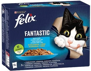 Purina Felix Fantastic Rybne Smaki w galaretce 72x85g 50111-uniw - Mokra karma dla kotów - miniaturka - grafika 2