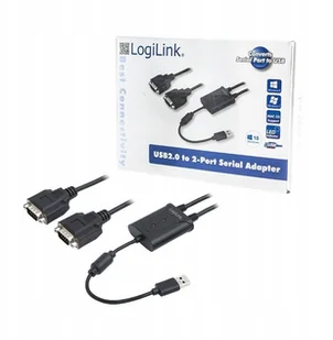 Logilink Adapter USB 2.0 do 2x port szeregowy 4052792009026 - Akcesoria do monitorów - miniaturka - grafika 2