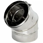 Akcesoria kominkowe - Kratki.pl Kolano koncentryczne 45° fi 130/200 KG130/200/45/BI-GAS - miniaturka - grafika 1