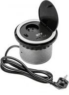 Przedłużacze i rozgałęźniki - GTV Przedłużacz biurkowy wpuszczany z ładowaniem USB AE-BPW1U2UCH-80 - miniaturka - grafika 1