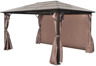 vidaXL vidaXL Zadaszenie ogrodowe aluminium z zasłonami w kolorze brąz 400 x 300 cm - Pawilony ogrodowe - miniaturka - grafika 7