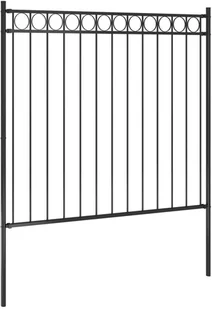 VidaXL Panel ogrodzeniowy, stalowy, 1,7 x 1,5 m, czarny 146315 - Ogrodzenia - miniaturka - grafika 2