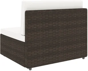 vidaXL Sofa modułowa 2-osobowa, rattan PE, brązowa - Sofy ogrodowe - miniaturka - grafika 6