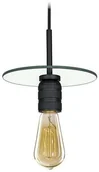 Lampy sufitowe - Altavola Design Wisząca LAMPA loftowa TECHNO LOFT LA017/P_black skandynawska OPRAWA zwis szklany dysk czarny przezroczysty LA017/P_black - miniaturka - grafika 1