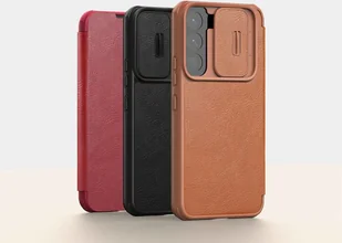 Nillkin Etui QIN Pro do Samsung Galaxy S22+ (Brązowe) NILETQINPS22P.BROWN - Etui i futerały do telefonów - miniaturka - grafika 3