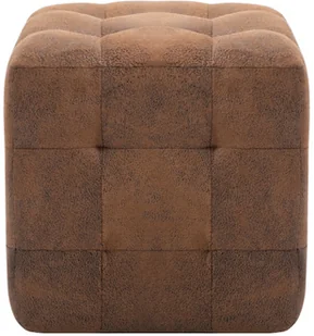 shumee Pufy 2 szt. brązowe 30 x 30 x 30 cm sztuczna skóra zamszowa - Nocniki - miniaturka - grafika 4