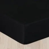 Prześcieradła - Darymex Prześcieradło z satyny bawełnianej z gumką czarne 220x200 dx-220-psg-008 - miniaturka - grafika 1
