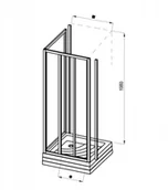 Ścianki i drzwi prysznicowe - Ravak Supernova Ścianka boczna 90x198 cm profile czarne szkło przezroczyste 940703R2Z1 - miniaturka - grafika 1