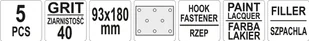 Yato Arkusze ścierne z rzepem i otworami 93x180 p40 5szt YT-83480 YATO YT-83480 - Inne materiały budowlane - miniaturka - grafika 2