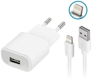 Forever 1xUSB 2A TC-01 + kabel Lightning biala - Ładowarki do telefonów - miniaturka - grafika 2