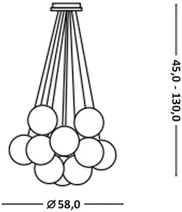 IDEAL LUX Lampa Wisząca Mapa Sp11 Bianco 131924 Średnica 58,0 Wys. 45,0 - 130,0 - Lampy sufitowe - miniaturka - grafika 2