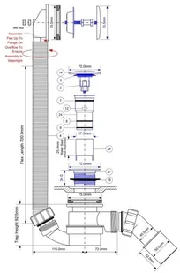 McAlpine Syfon wannowy HC2600CLMB czarny HC2600CLMB - Syfony - miniaturka - grafika 2