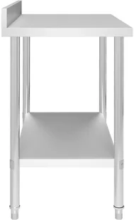 VidaXL Kuchenny stół roboczy z listwą, 100x60x93 cm, stal nierdzewna 51189 VidaXL - Stoły gastronomiczne - miniaturka - grafika 4