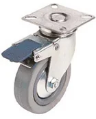 Kółka i bloczki - Guitel Zestaw jezdny z kołem Guitel śr. 100 mm / 70 kg płyta obrotowa z hamulcem 66827 - miniaturka - grafika 1