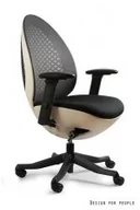 Fotele i krzesła biurowe - Unique meble Krzesło biurowe Ovo czarno- białe W-667W-BL418 - miniaturka - grafika 1