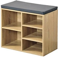 Szafki na buty - Kesper szafka na buty z poduszka siedziska, dekoracja drewniana, brązowy, 51.5 x 29.5 x 48 cm 159251 - miniaturka - grafika 1