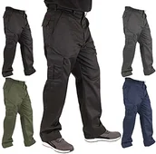 Spodnie sportowe męskie - Lee Cooper Cooper Męskie spodnie cargo, czarne, 38 W/29 l (szort) LCPNT205_BLKA1_38 - miniaturka - grafika 1