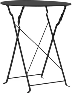 vidaXL 3-częściowy zestaw mebli bistro, czarny, stalowy - Meble ogrodowe - miniaturka - grafika 2