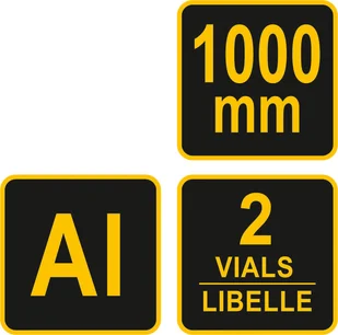 Vorel PRZYMIAR ALUMINIOWY 1000 MM Z UCHWYTEM I DWIEMA LIBELLAMI 19755 19755 - Sprzęt geodezyjny - miniaturka - grafika 5