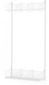 Wyposażenie sportowe i gimnastyczne - AJ Produkty Ścienny regał do szatni TRD, moduł podstawowy, 900x2000 mm, biały - miniaturka - grafika 1