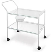 Meble i wyposażenie gabinetów medycznych - Juventas STZ01 stolik zabiegowy ze szklanymi blatami i miską STZ01 - miniaturka - grafika 1