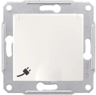 Schneider SEDNA Gniazdo 2p+z z klapką SDN2800323 kremowe - Gniazdka elektryczne - miniaturka - grafika 2