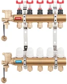Akcesoria grzewcze - Ferro Rozdzielacz 4-drogowy z zaworami termostatycznymi i przepływomierzami - miniaturka - grafika 1